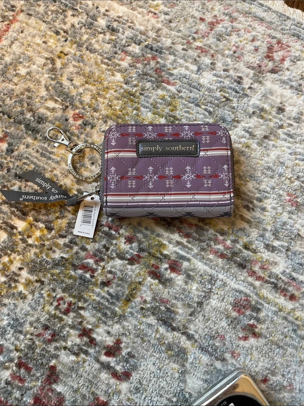 Simply Southern Lavender Patterned Wallet with Keyring